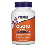 NOW CoQ10 60 мг with Omega-3 120 гелевых капсул
