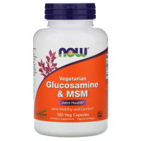 NOW Vegetarian Glucosamine+MSM 120 вегетарианских капсул