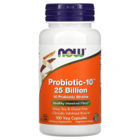 NOW Probiotic-10 25 млрд 100 вегетарианских капсул