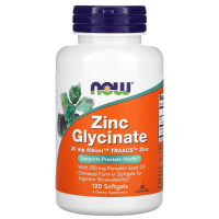 NOW Zinc Glycinate 30 мг 120 гелевых капсул
