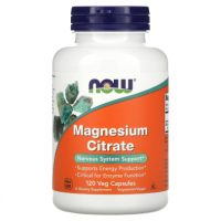 NOW Magnesium Citrate 120 вегетарианских капсул