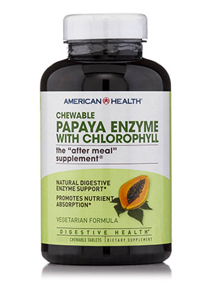 American Health Papaya Enzymes with chlorophyll 250 жевательных таблеток