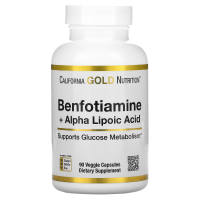 California Gold Nutrition Benfotiamine + Alpha Lipoic Acid 90 вегетарианских капсул