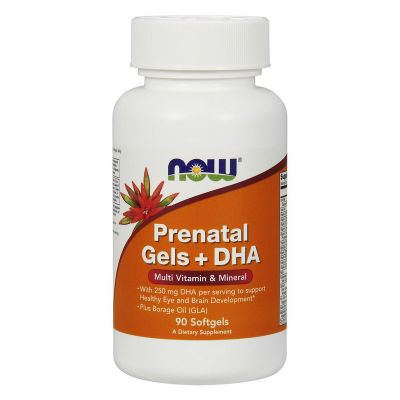 NOW Prenatal Gels + DHA 90 мягких желатиновых капсул