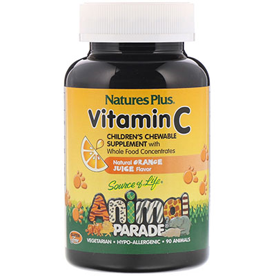 NaturesPlus Animal Parade Vitamin C 90 жевательных таблеток