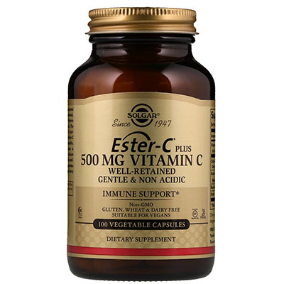 Solgar Ester-C Plus 500 мг 100 вегетарианских капсул