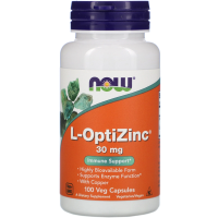 NOW L-OptiZinc 30 мг 100 вегетарианских капсул