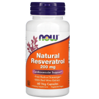 NOW Natural Resveratrol 200 мг 60 вегетарианских капсул