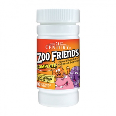 21st Century Zoo Friends Complete для детей 60 жевательных таблеток